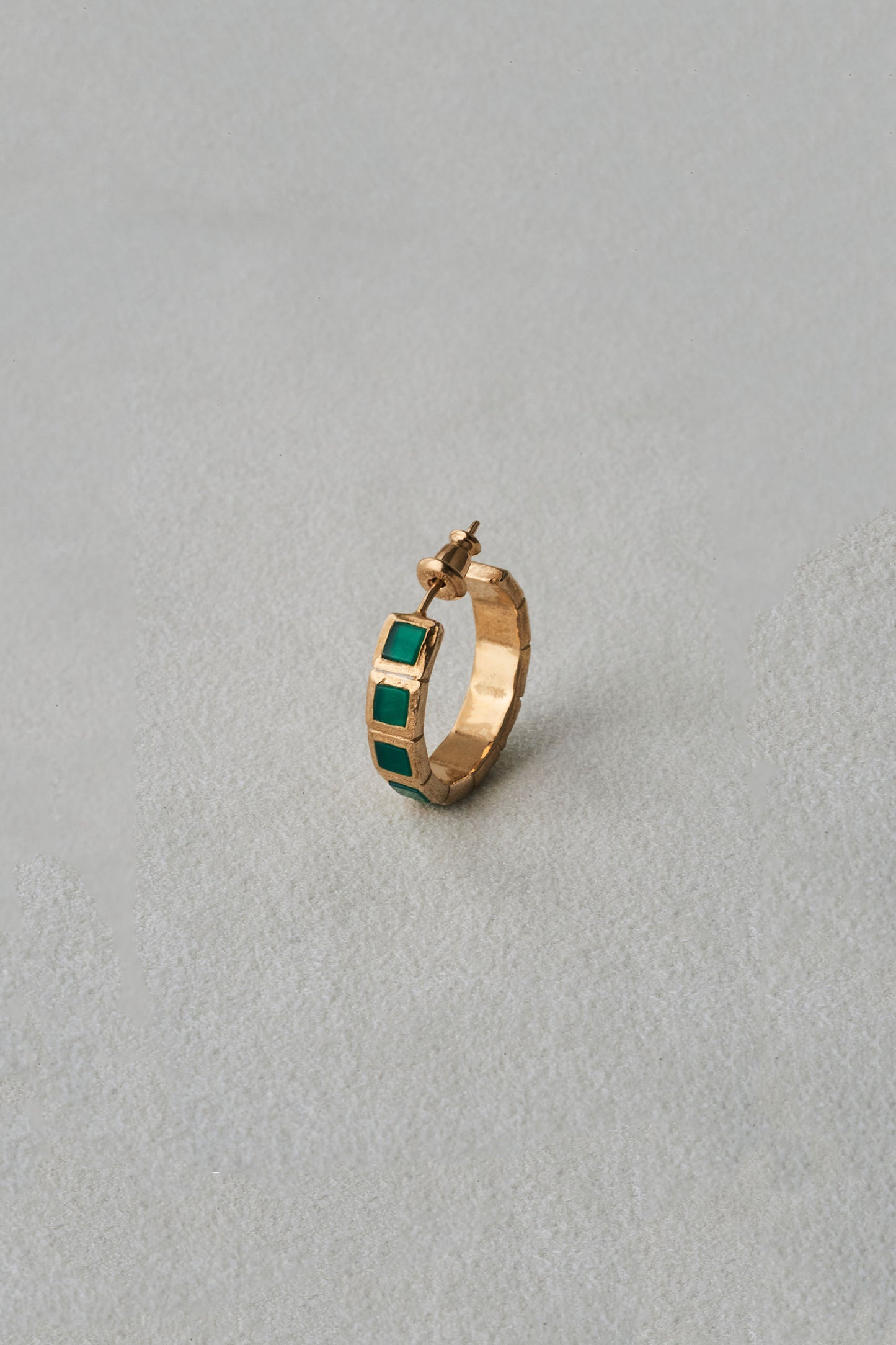 SMALL TILE EARRINGS/GREEN