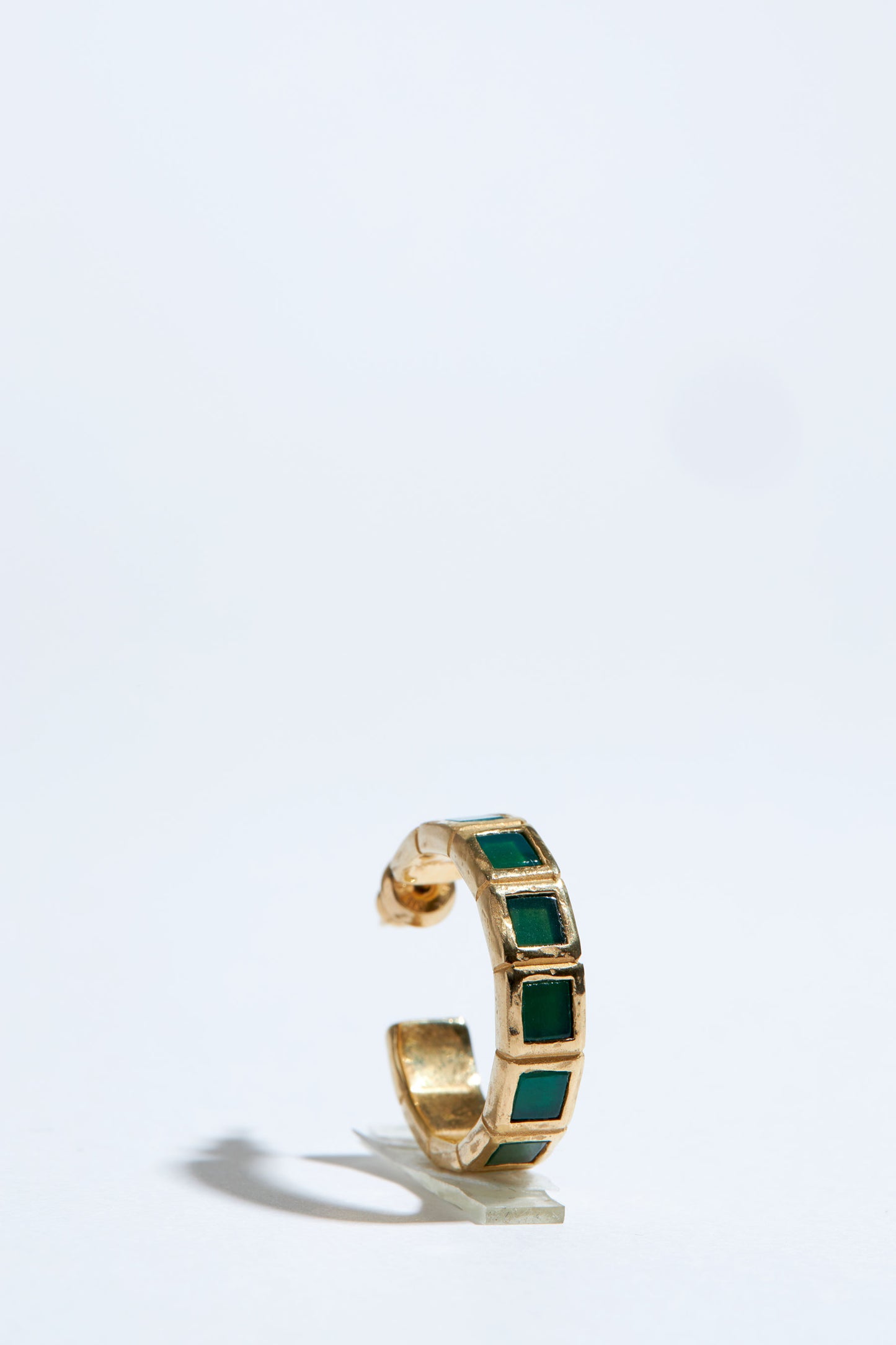 SMALL TILE EARRINGS/GREEN