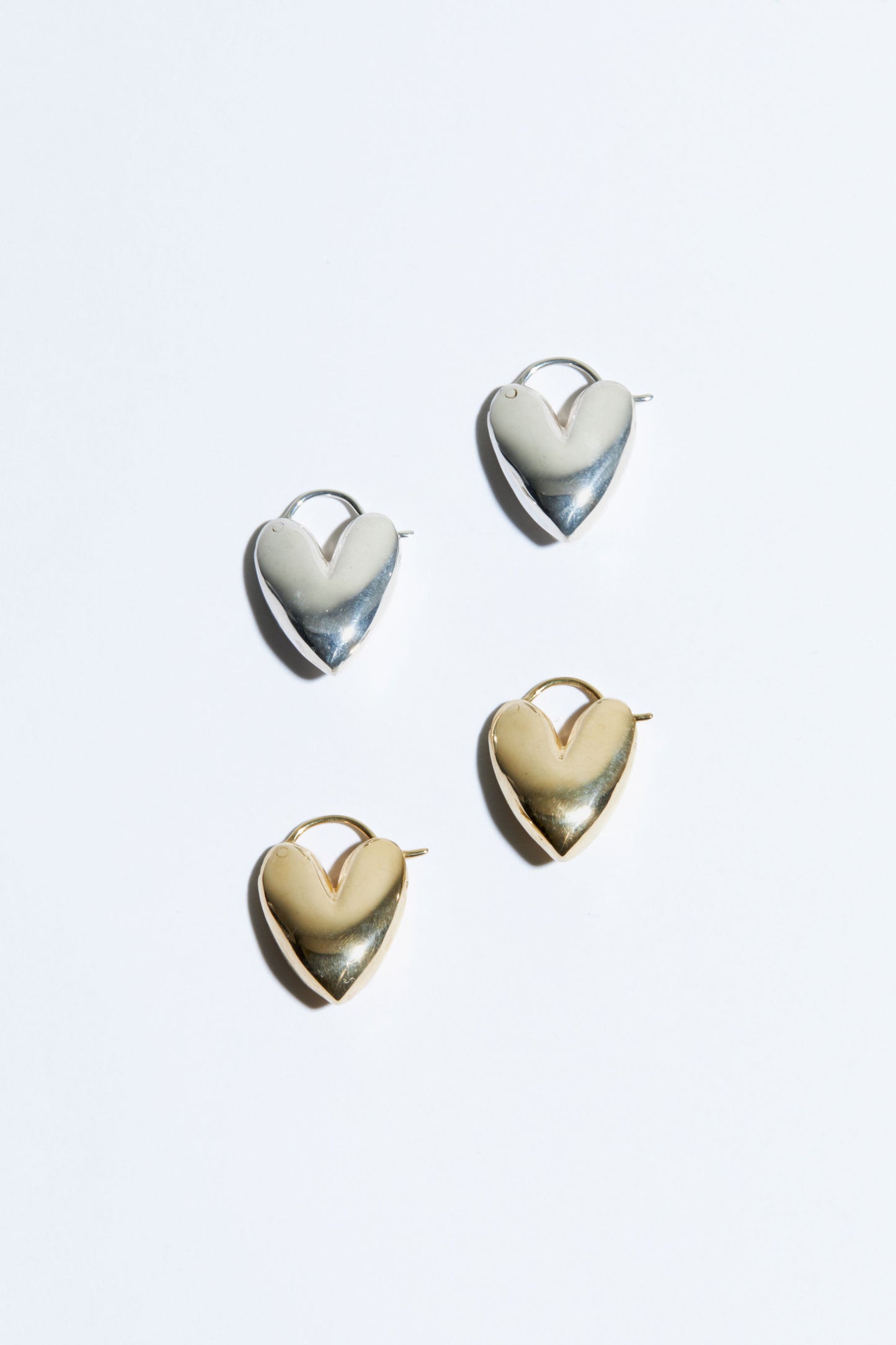 TINY PUFFY HEART HOOPS