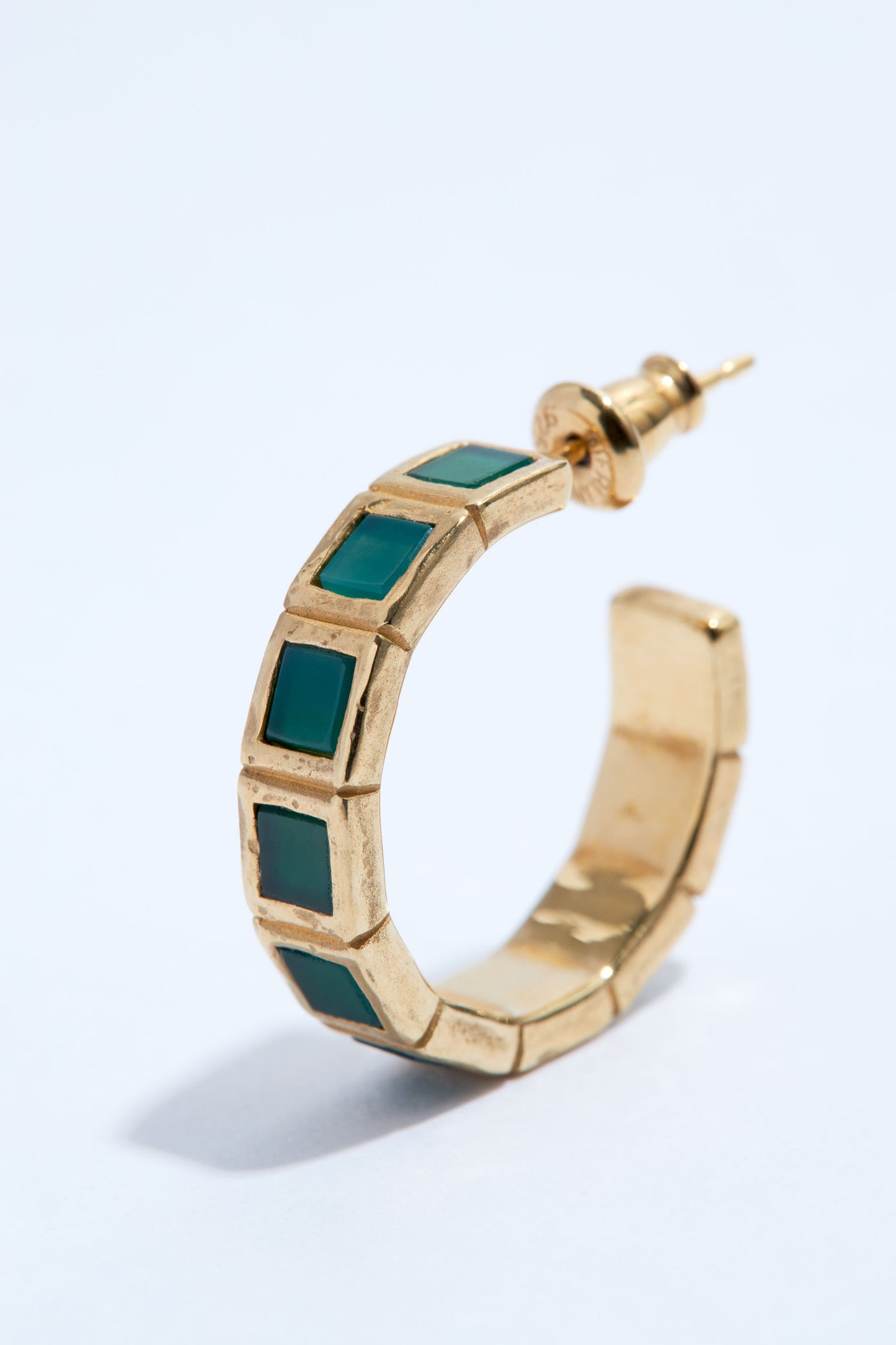 SMALL TILE EARRINGS/GREEN