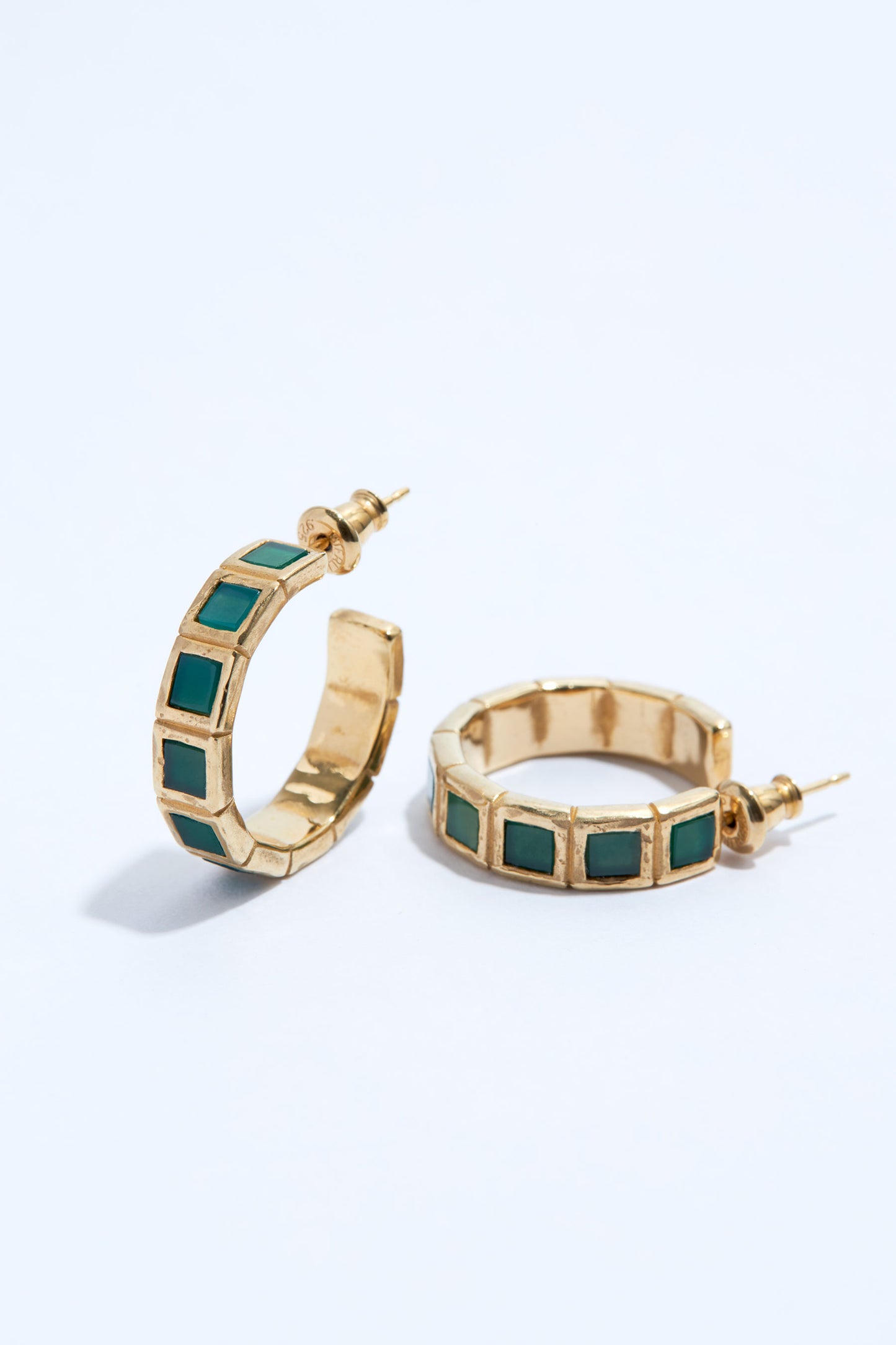 SMALL TILE EARRINGS/GREEN