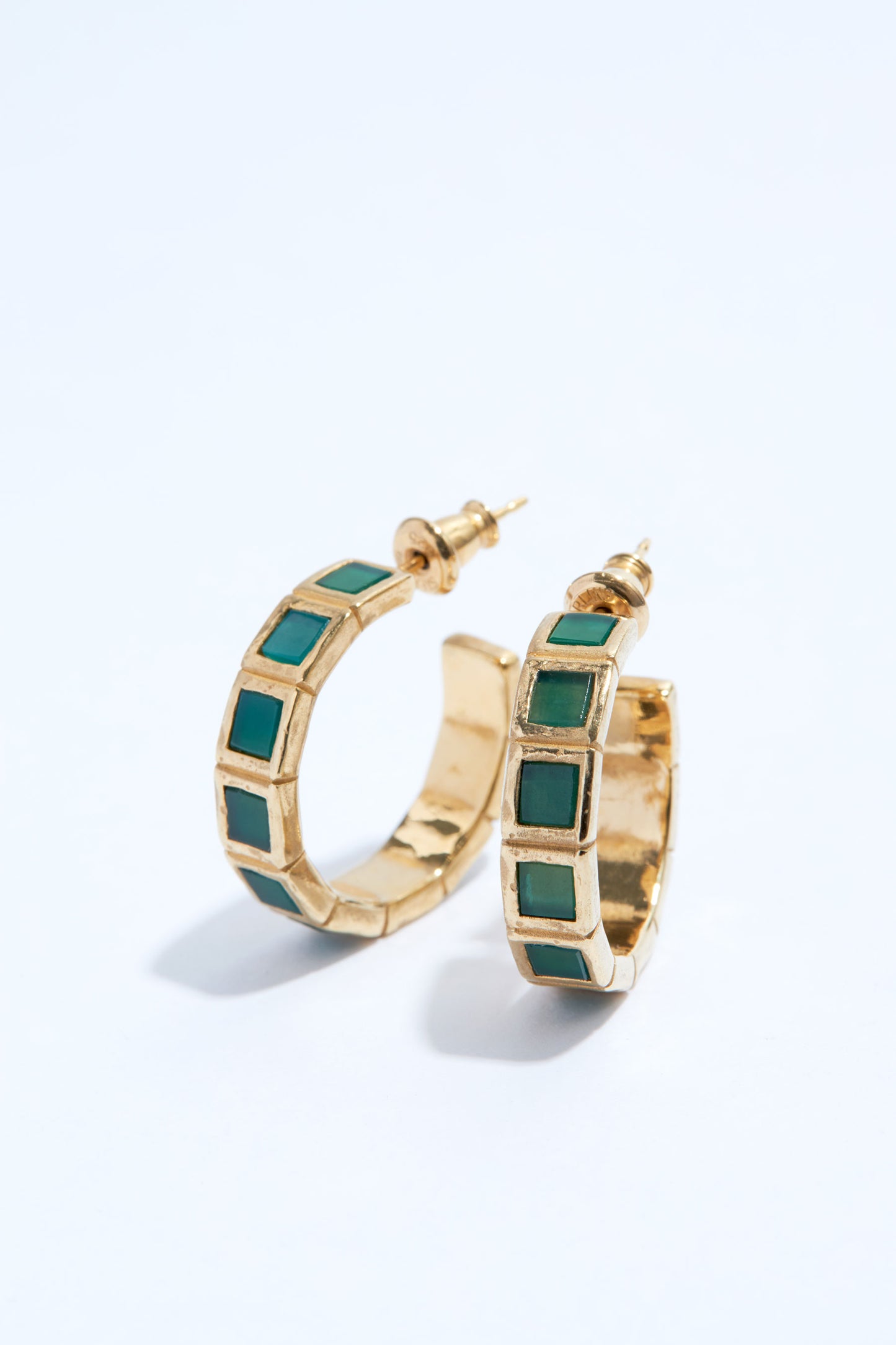 SMALL TILE EARRINGS/GREEN