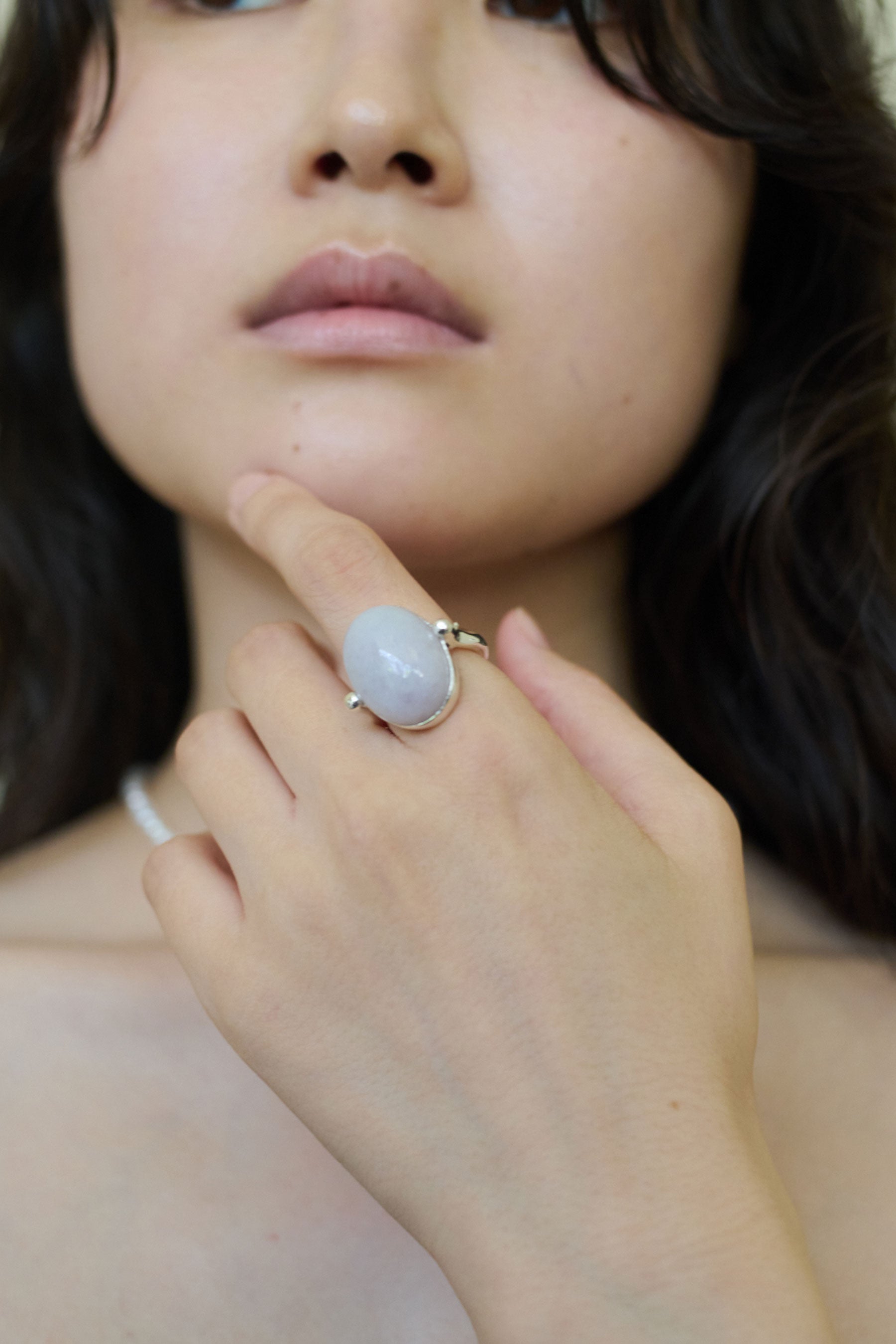 PUFFY STONE RING / LAVENDER JADEITE