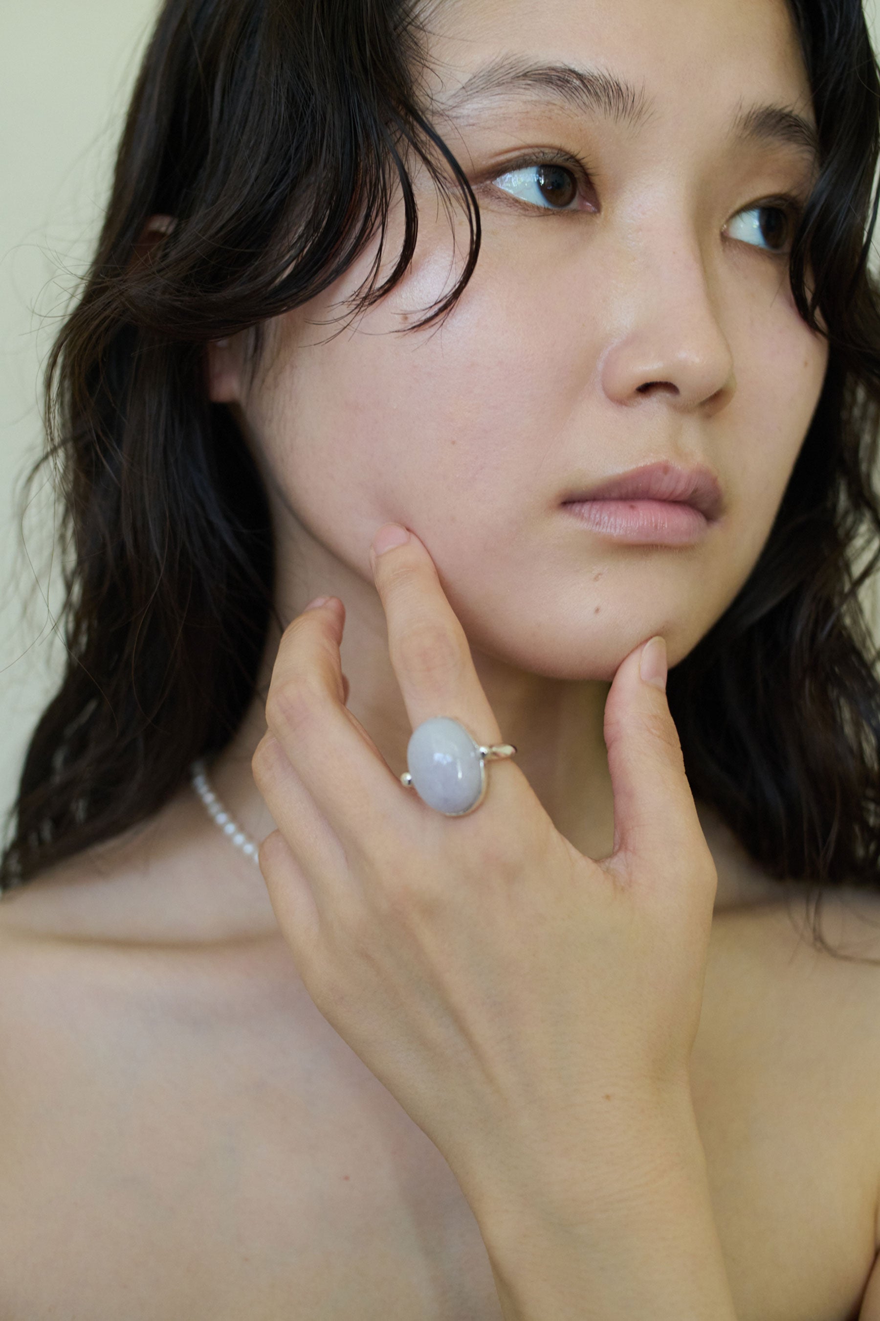 PUFFY STONE RING / LAVENDER JADEITE