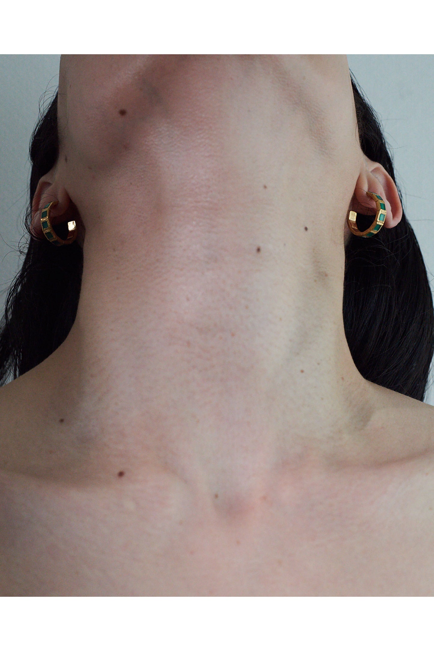 SMALL TILE EARRINGS/GREEN