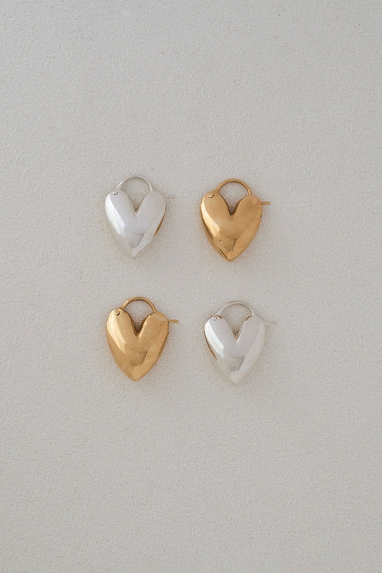 TINY PUFFY HEART HOOPS