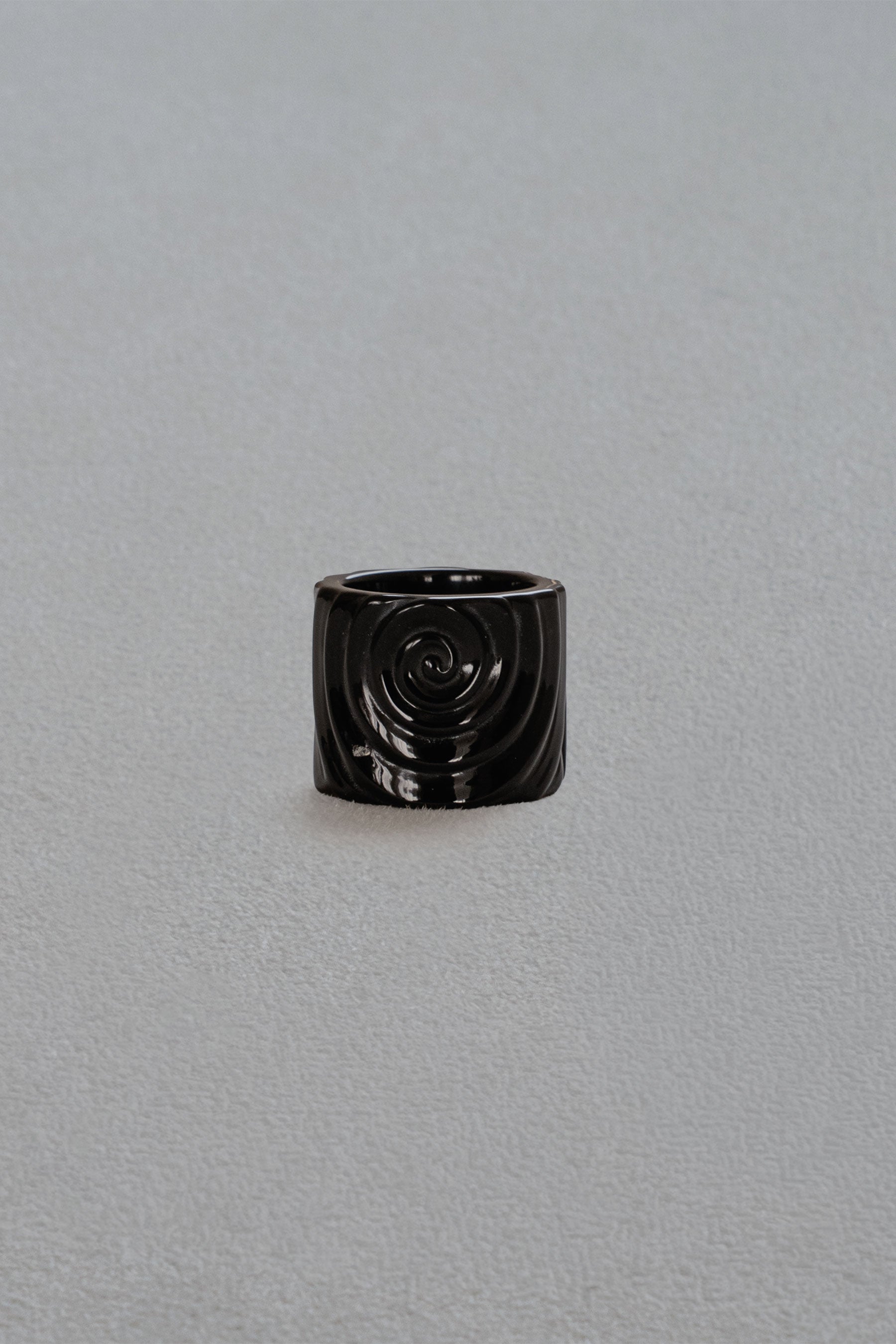 SWIRL STONE RING/OBSIDIAN