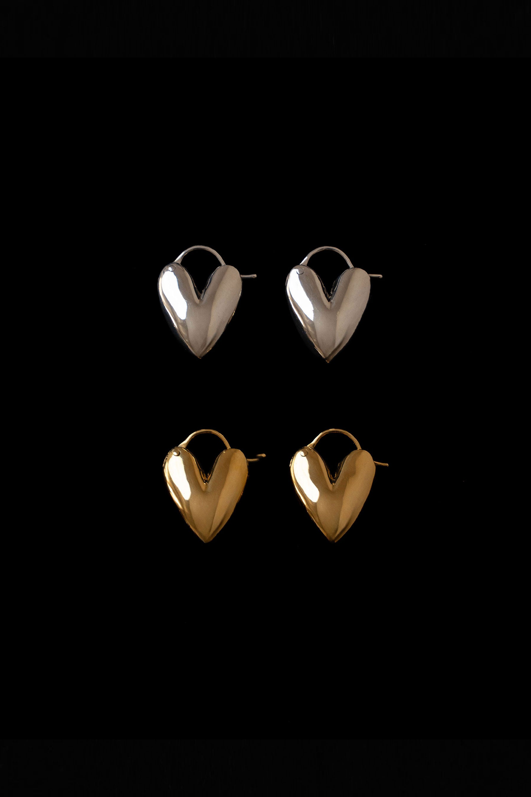 TINY PUFFY HEART HOOPS